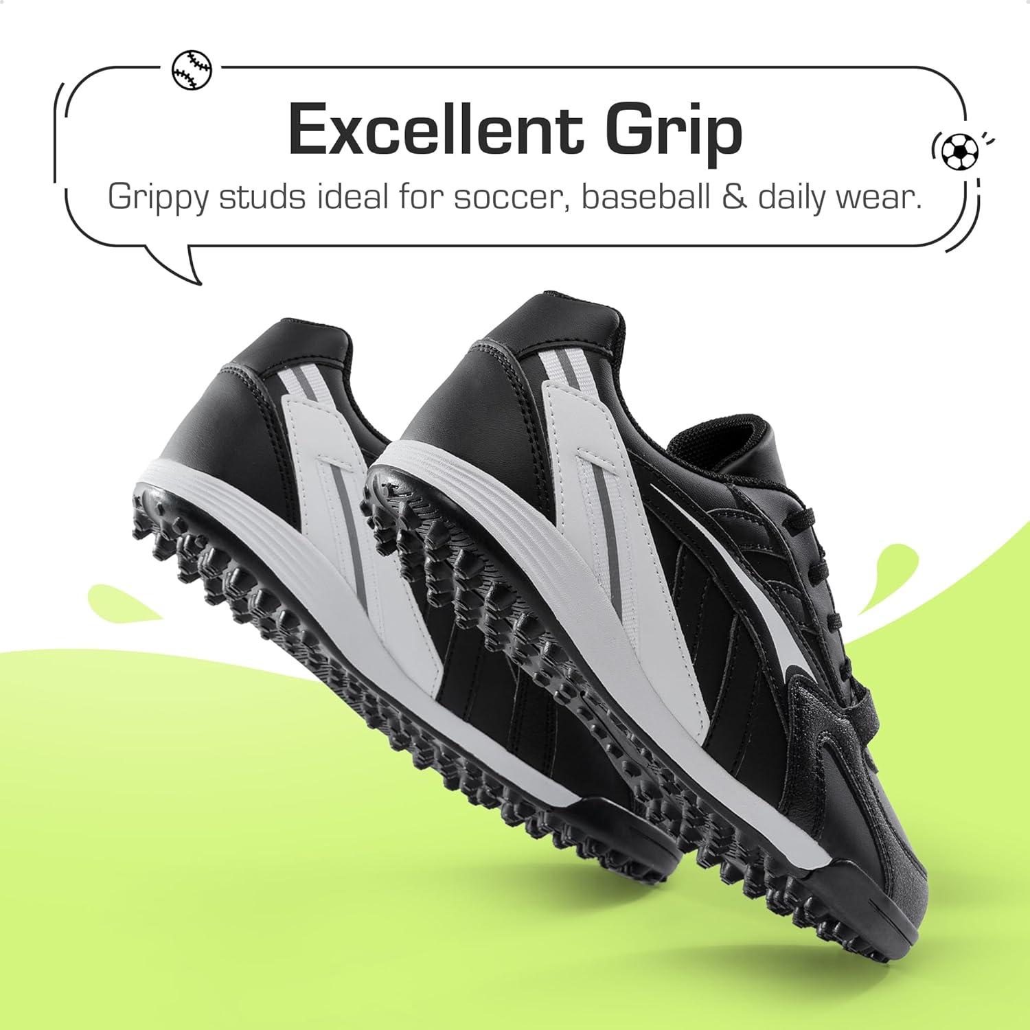 imageDREAM PAIRS Kids Soccer CleatsBlackWhite