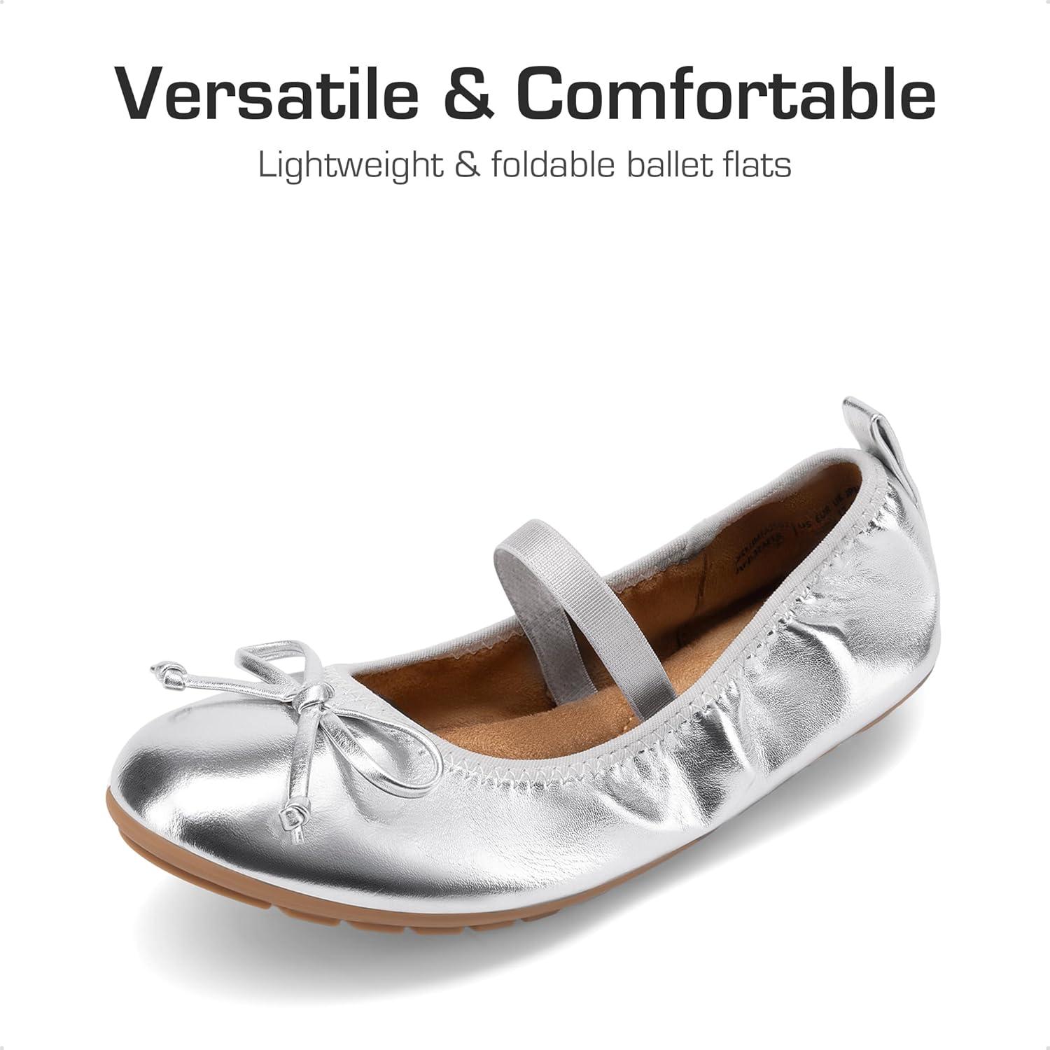 imageDREAM PAIRS Little Girls Toddler Ballet Flats Dress Shoes Mary Janes ShoesSilver