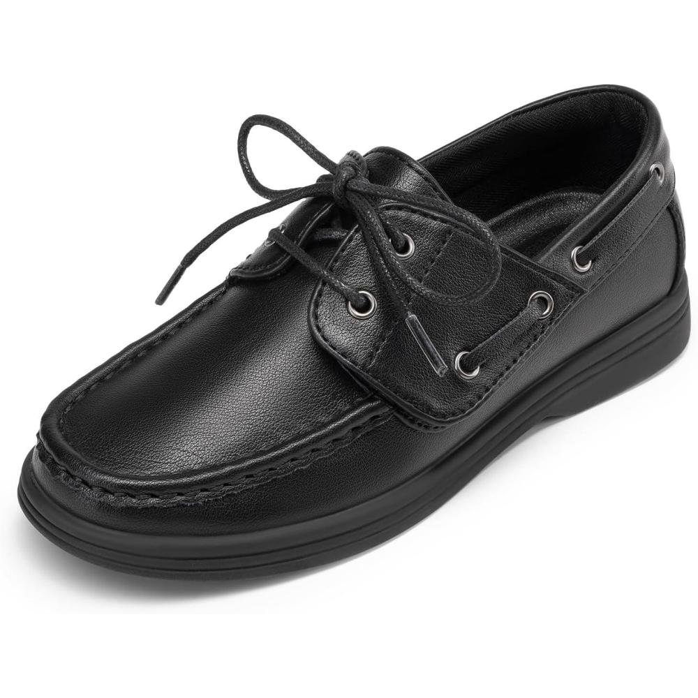 imageDREAM PAIRS Boys Dress Shoes Boat Shoes Slip on Loafers Casual School Shoes ToddlerLittle KidBig KidAll Black