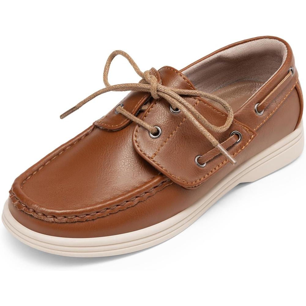 imageDREAM PAIRS Boys Dress Shoes Boat Shoes Slip on Loafers Casual School Shoes ToddlerLittle KidBig KidBrown