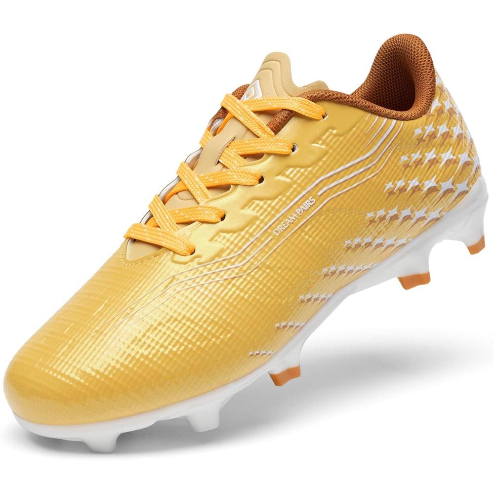 imageDREAM PAIRS Boys Girls FG AG Soccer Cleats HighSpeed AntiTwist Lightweight Football ShoesYellow