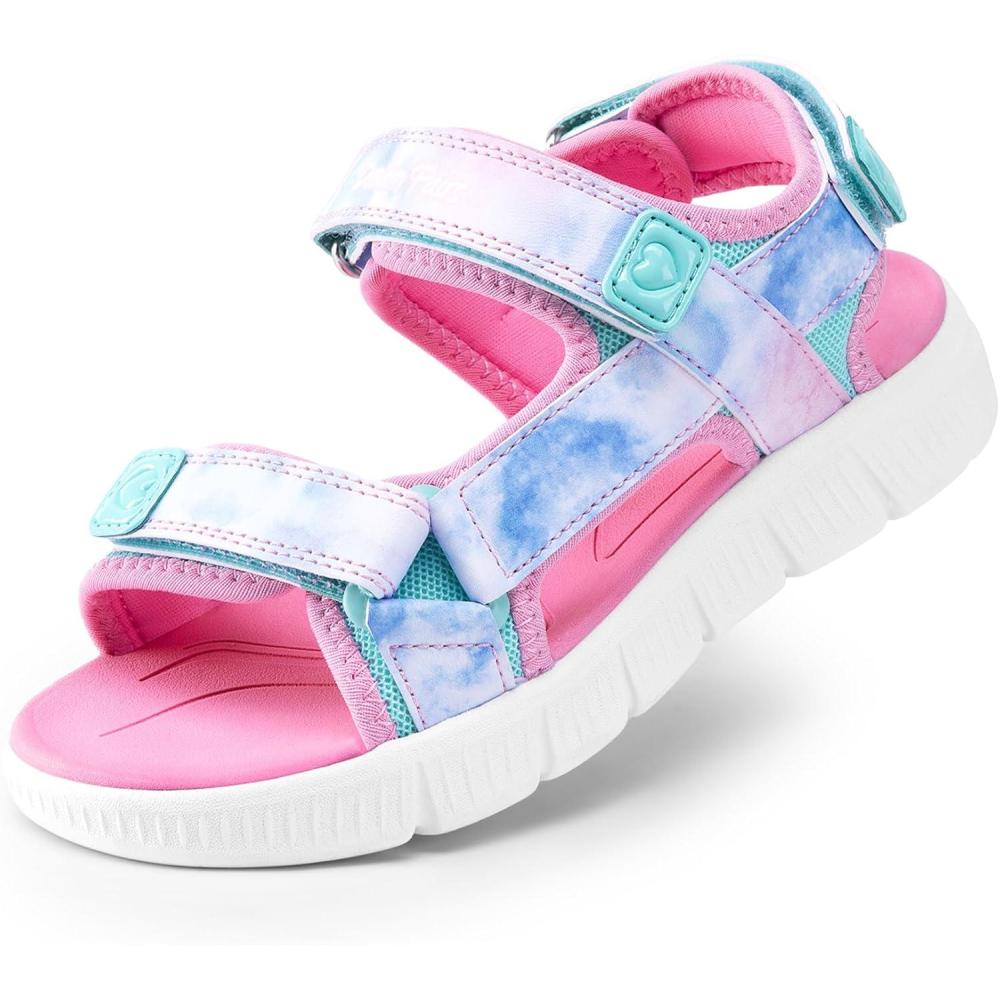 imageDREAM PAIRS Boys Girls Sandals Kids Athletic Summer Water Open Toe Shoes for LittleBig KidRainbowPink