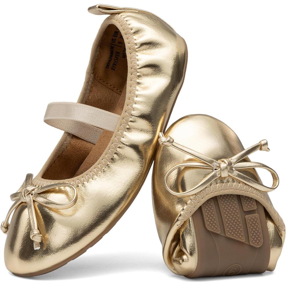 imageDREAM PAIRS Little Girls Toddler Ballet Flats Dress Shoes Mary Janes ShoesGold