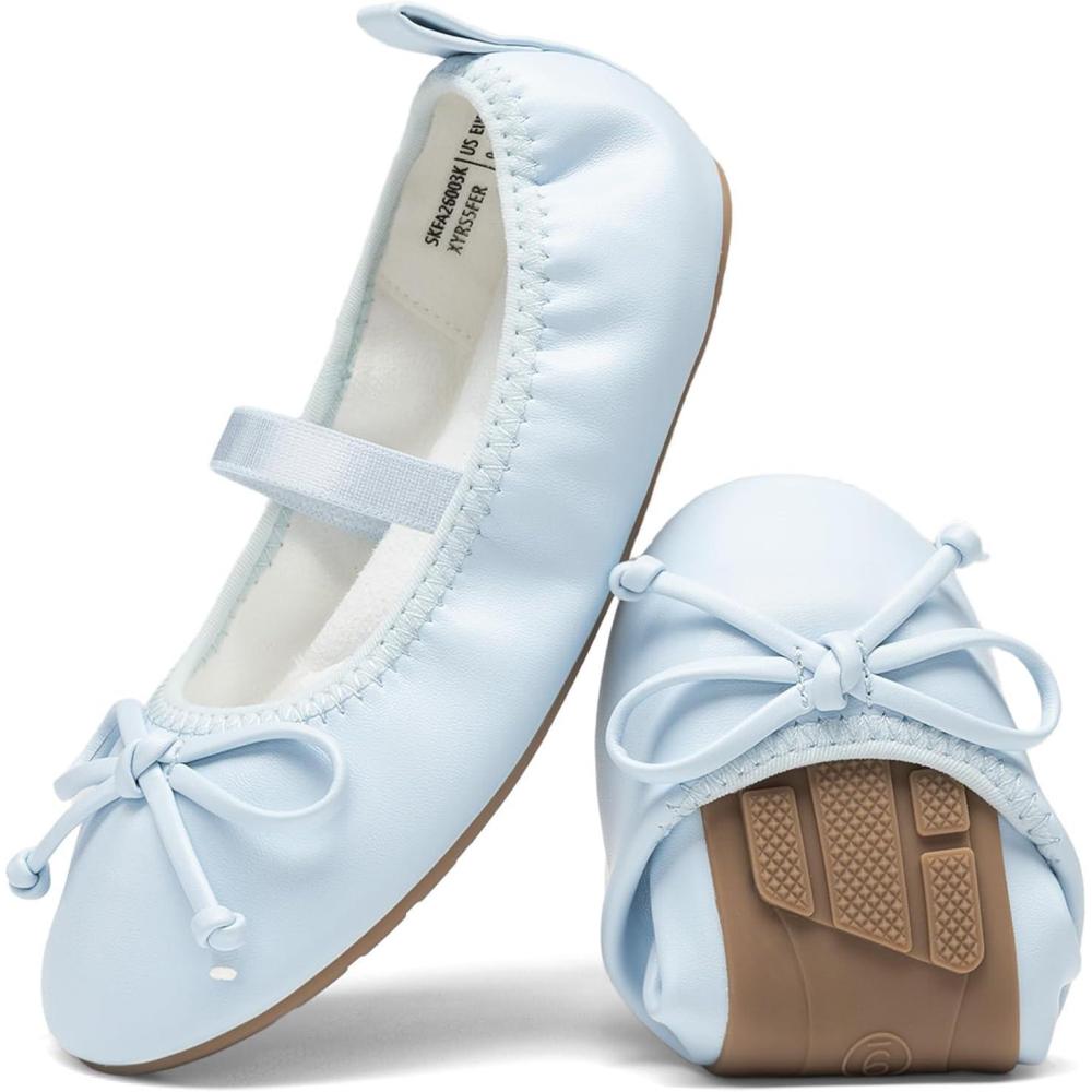 imageDREAM PAIRS Little Girls Toddler Ballet Flats Dress Shoes Mary Janes ShoesLight Blue