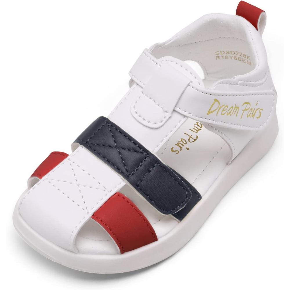 imageDREAM PAIRS Toddler Boys Girls Sandals ClosedToe Summer Dress Sandals ShoesRedBlue