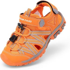 DREAM PAIRS Boys Girls Closed-Toe Outdoor Summer Sport Sandals for Toddler/Little/Big Kid(Orange)