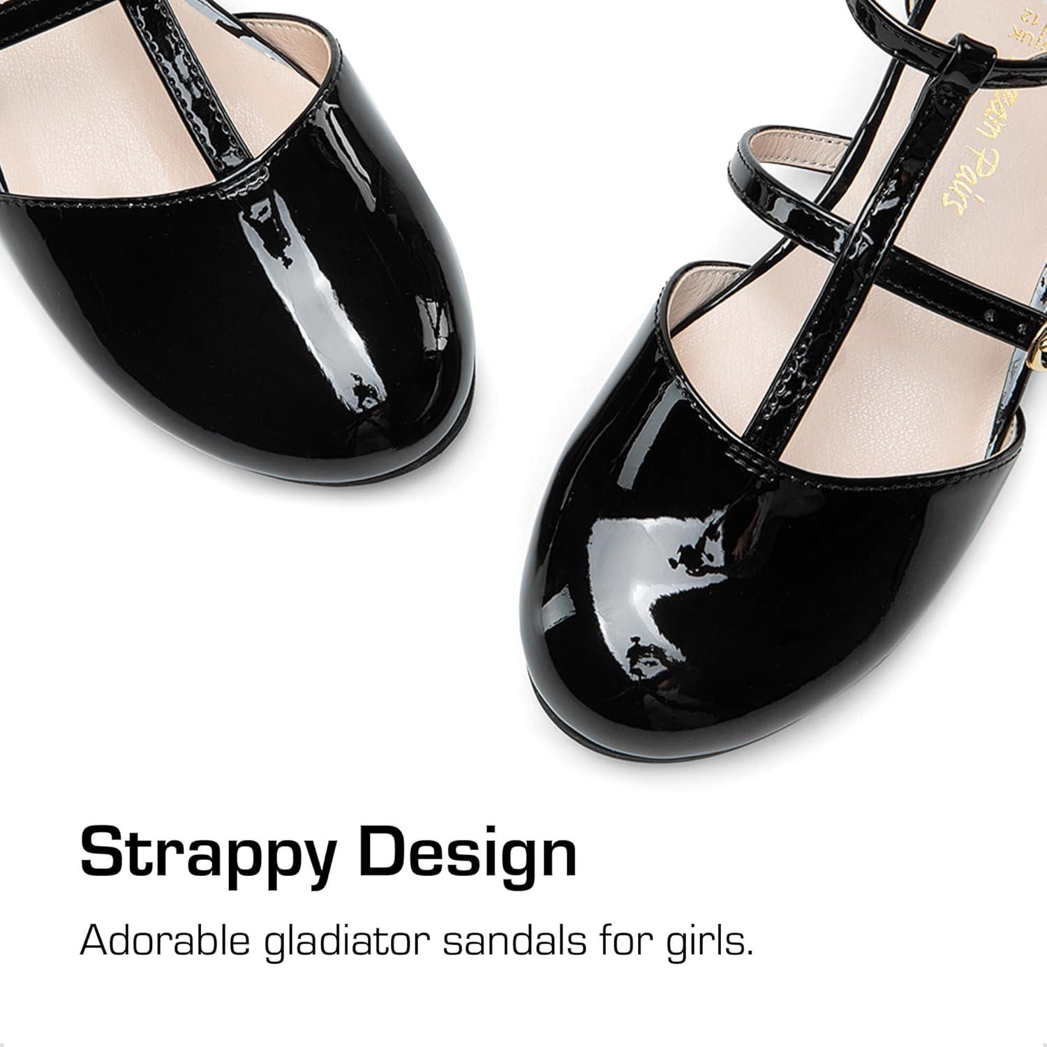 imageDREAM PAIRS Girls Dress Shoes Mary Jane Flats for Little Girls Party Shoes with T StrapBlack