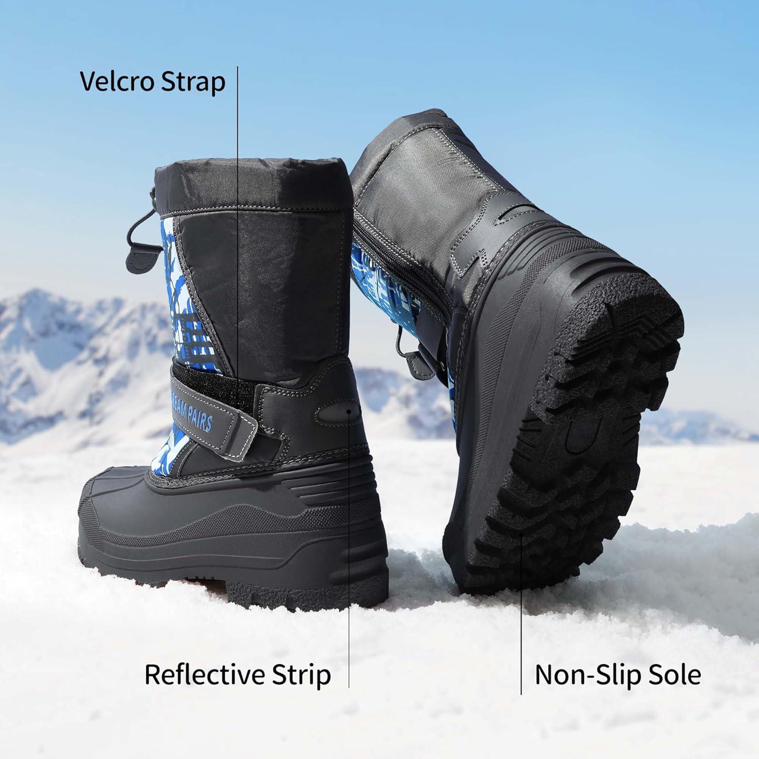imageDREAM PAIRS Boys amp Girls Mid Calf WaterResistant Winter Snow Boots for ToddlerLittleBig KidNavy