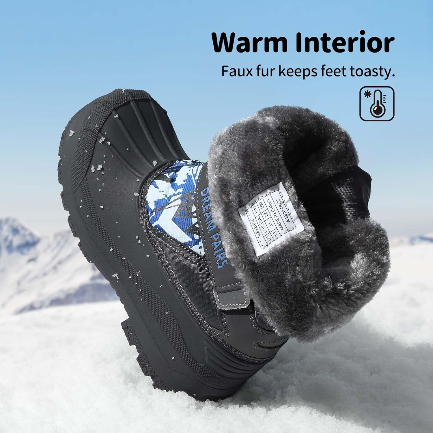 imageDREAM PAIRS Boys amp Girls Mid Calf WaterResistant Winter Snow Boots for ToddlerLittleBig KidNavy