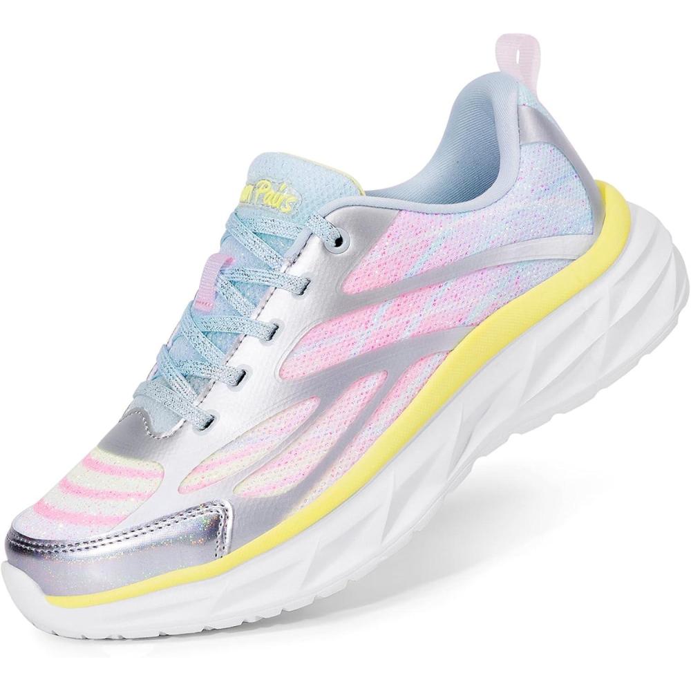 imageDREAM PAIRS Girls Shoes Sneakers Kids Tennis Shoes Lightweight Lace Up Running Casual Walking Shoes