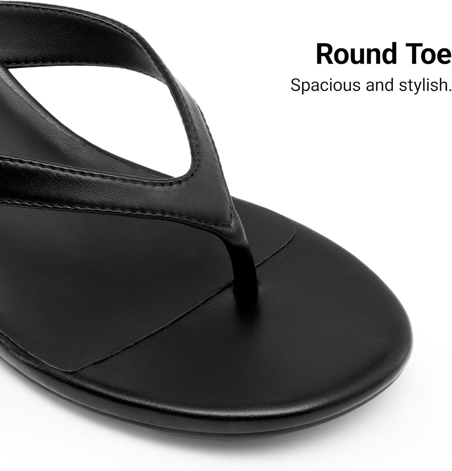 imageDREAM PAIRS Womens Kitten Heel Flip Flops Low Heel Dress Sandals with Thong Strap Elegant Slip On Summer ShoesBlack