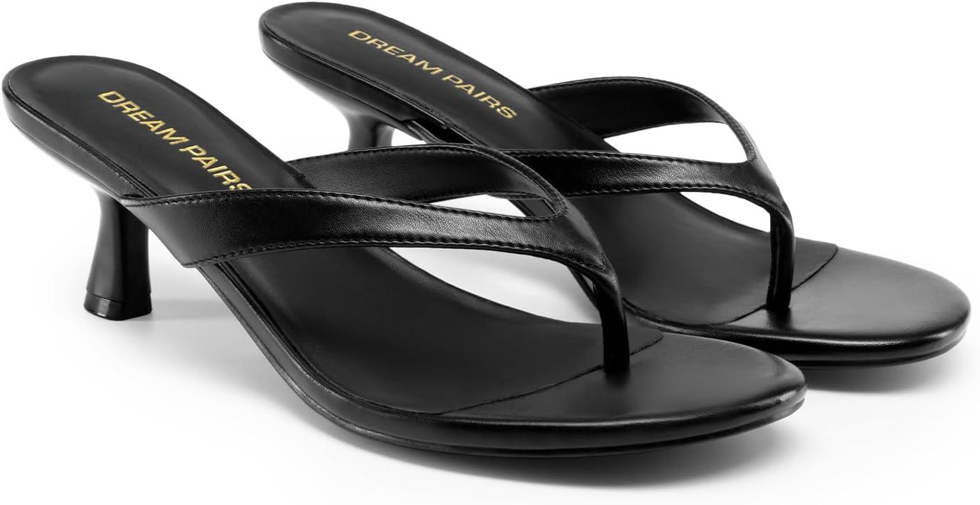 imageDREAM PAIRS Womens Kitten Heel Flip Flops Low Heel Dress Sandals with Thong Strap Elegant Slip On Summer ShoesBlack