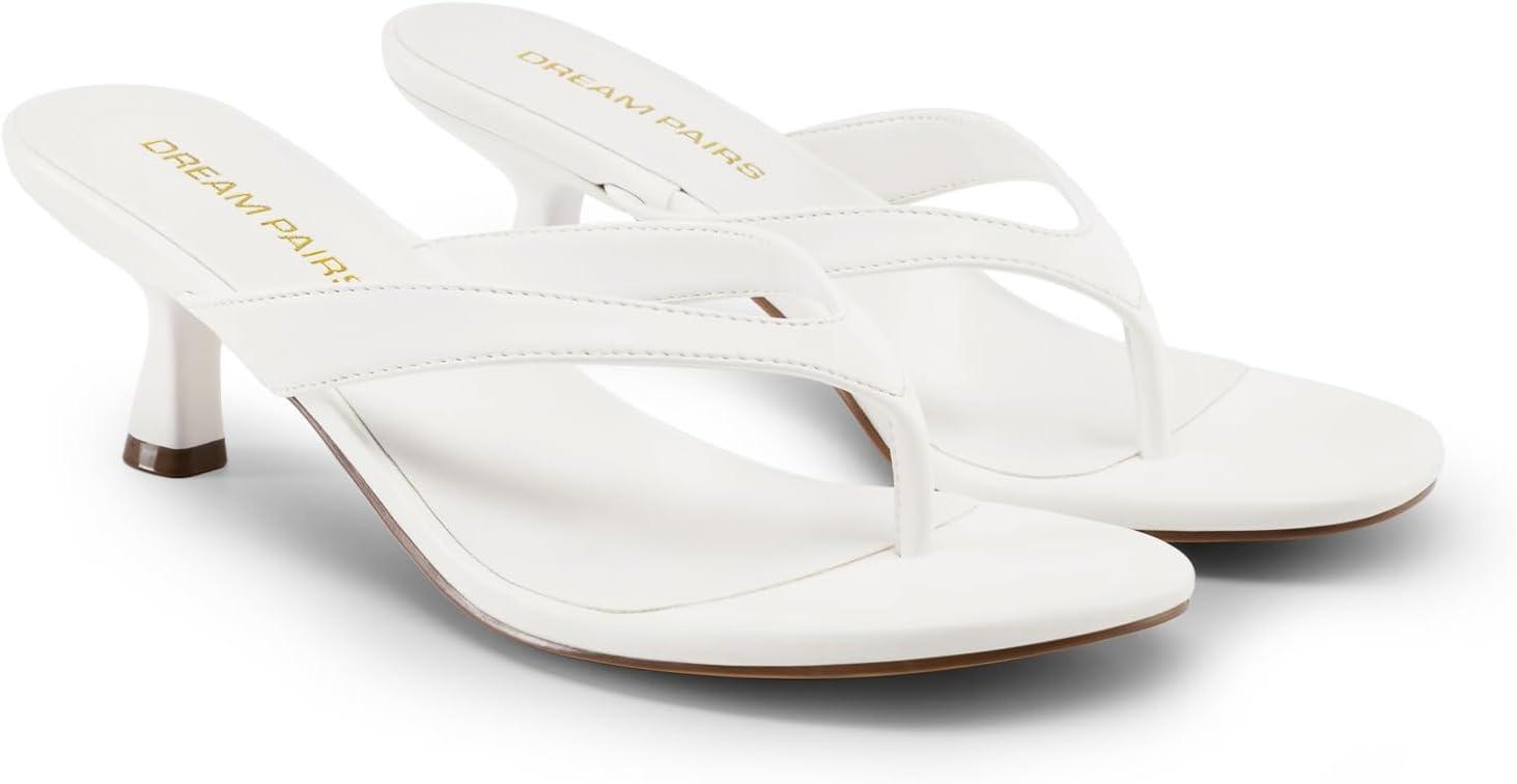 imageDREAM PAIRS Womens Kitten Heel Flip Flops Low Heel Dress Sandals with Thong Strap Elegant Slip On Summer ShoesWhite