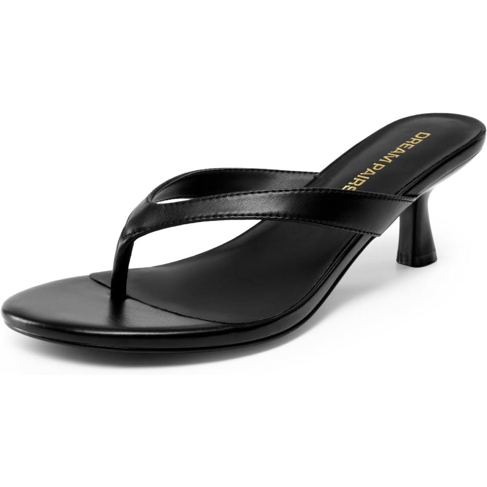 imageDREAM PAIRS Womens Kitten Heel Flip Flops Low Heel Dress Sandals with Thong Strap Elegant Slip On Summer ShoesBlack