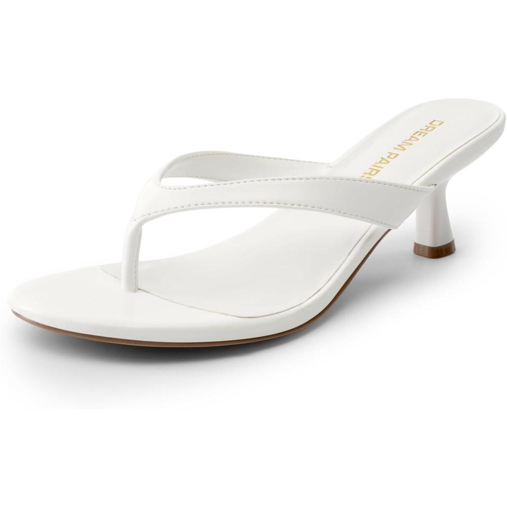 imageDREAM PAIRS Womens Kitten Heel Flip Flops Low Heel Dress Sandals with Thong Strap Elegant Slip On Summer ShoesWhite