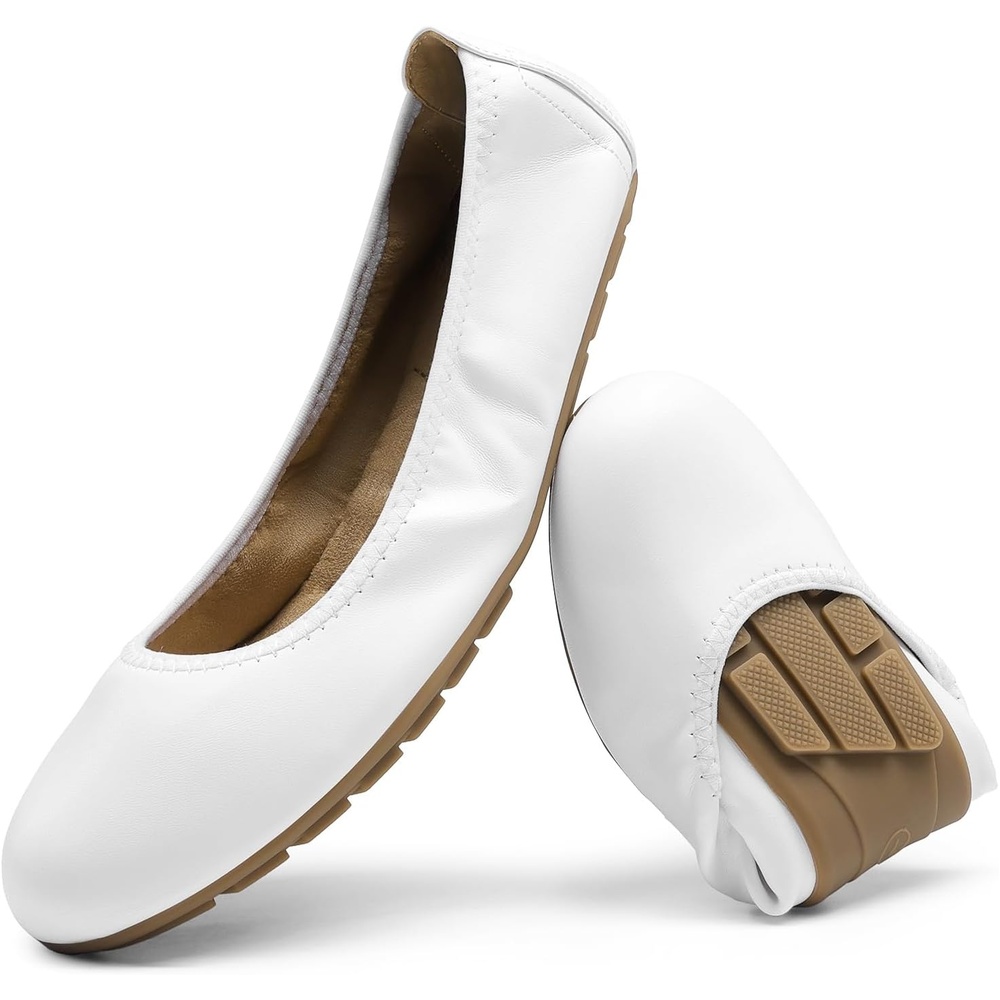 image:imageDREAM PAIRS Womens Ballet Flats Foldable Round Toe Dressy Comfortable Slip On Dress ShoesWhite