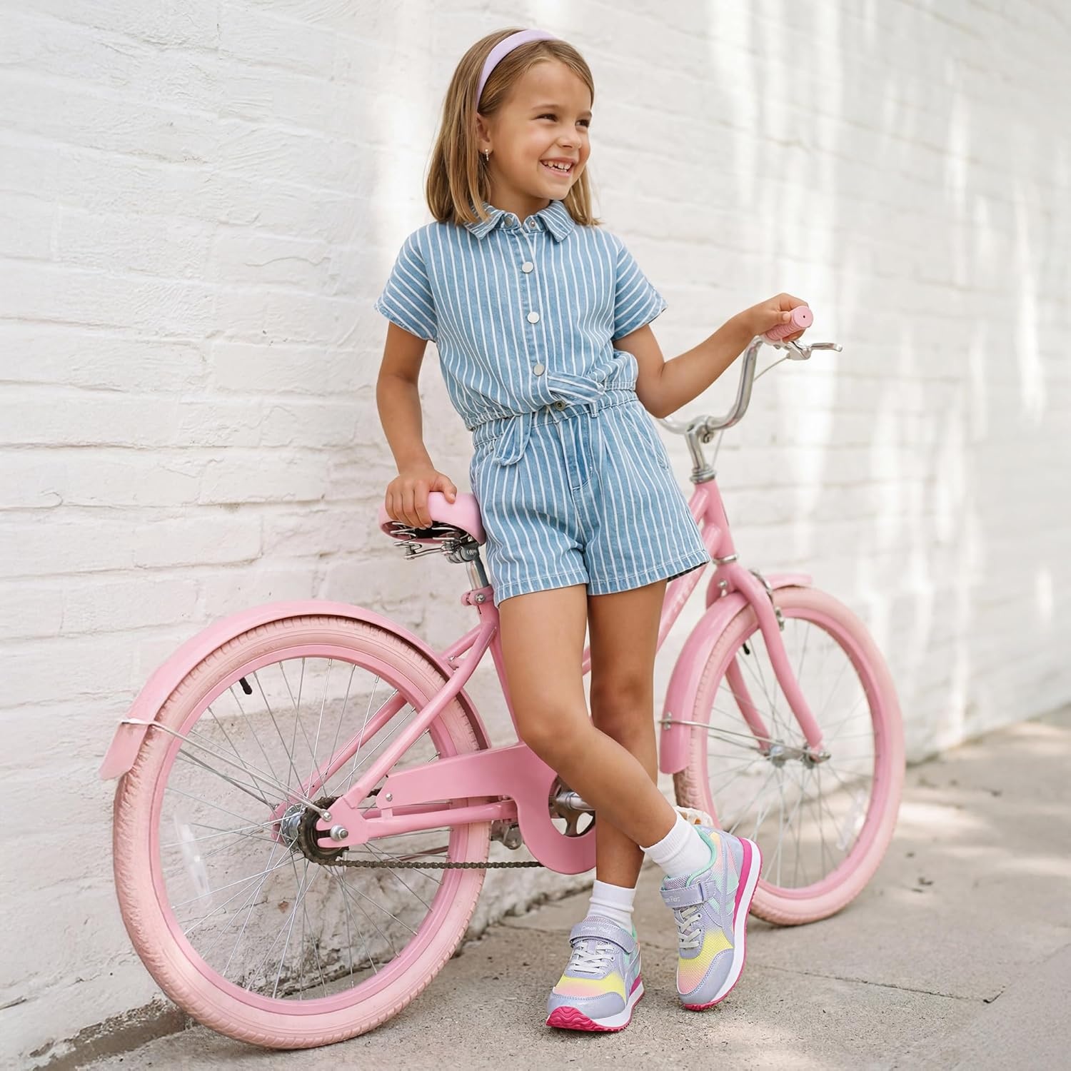 image:imageDREAM PAIRS Girls Sneakers Tennis Running Casual Footwear Breathable Lightweight Colorful Classic Walking Shoes for LittleBig KidPurple