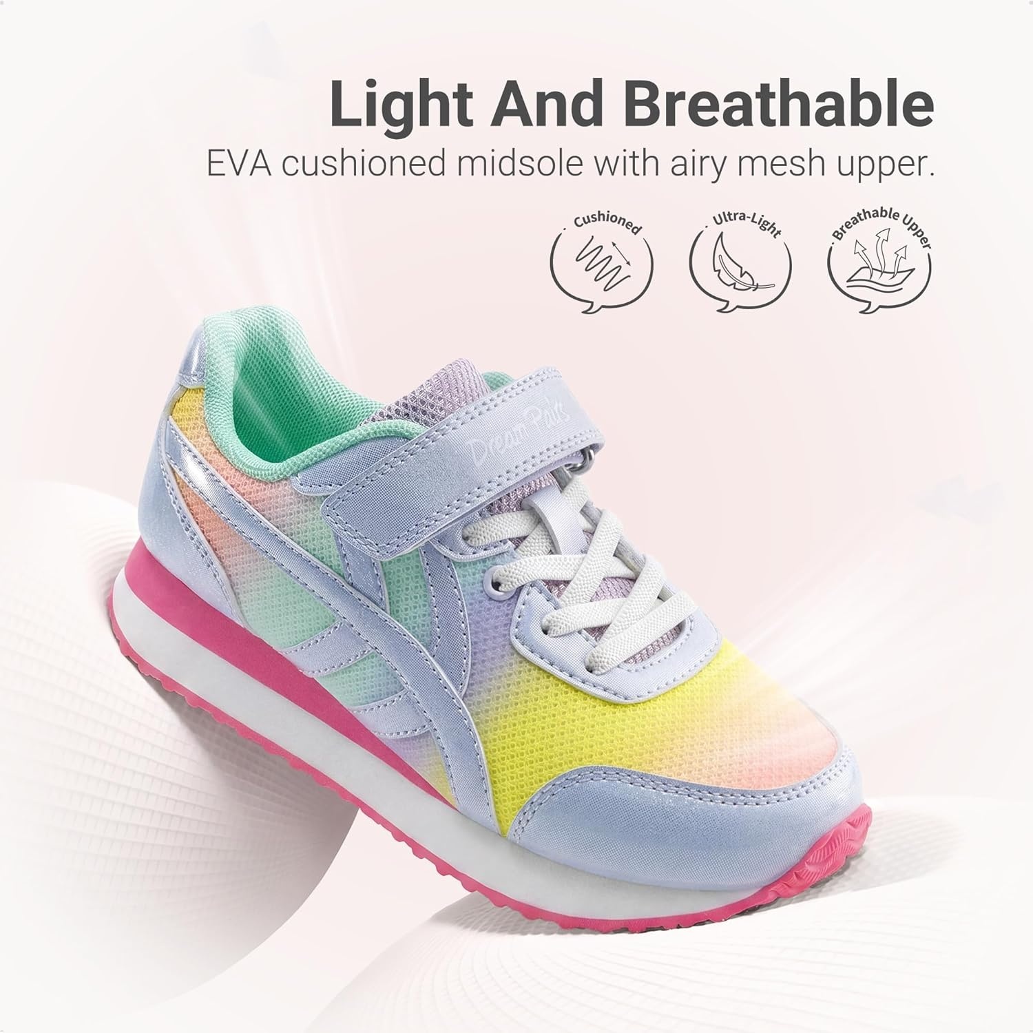 image:imageDREAM PAIRS Girls Sneakers Tennis Running Casual Footwear Breathable Lightweight Colorful Classic Walking Shoes for LittleBig KidPurple