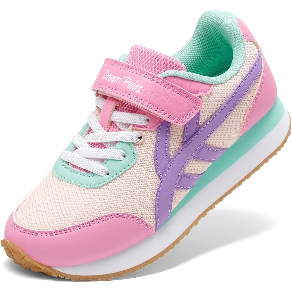 image:imageDREAM PAIRS Girls Sneakers Tennis Running Casual Footwear Breathable Lightweight Colorful Classic Walking Shoes for LittleBig KidNude Pink