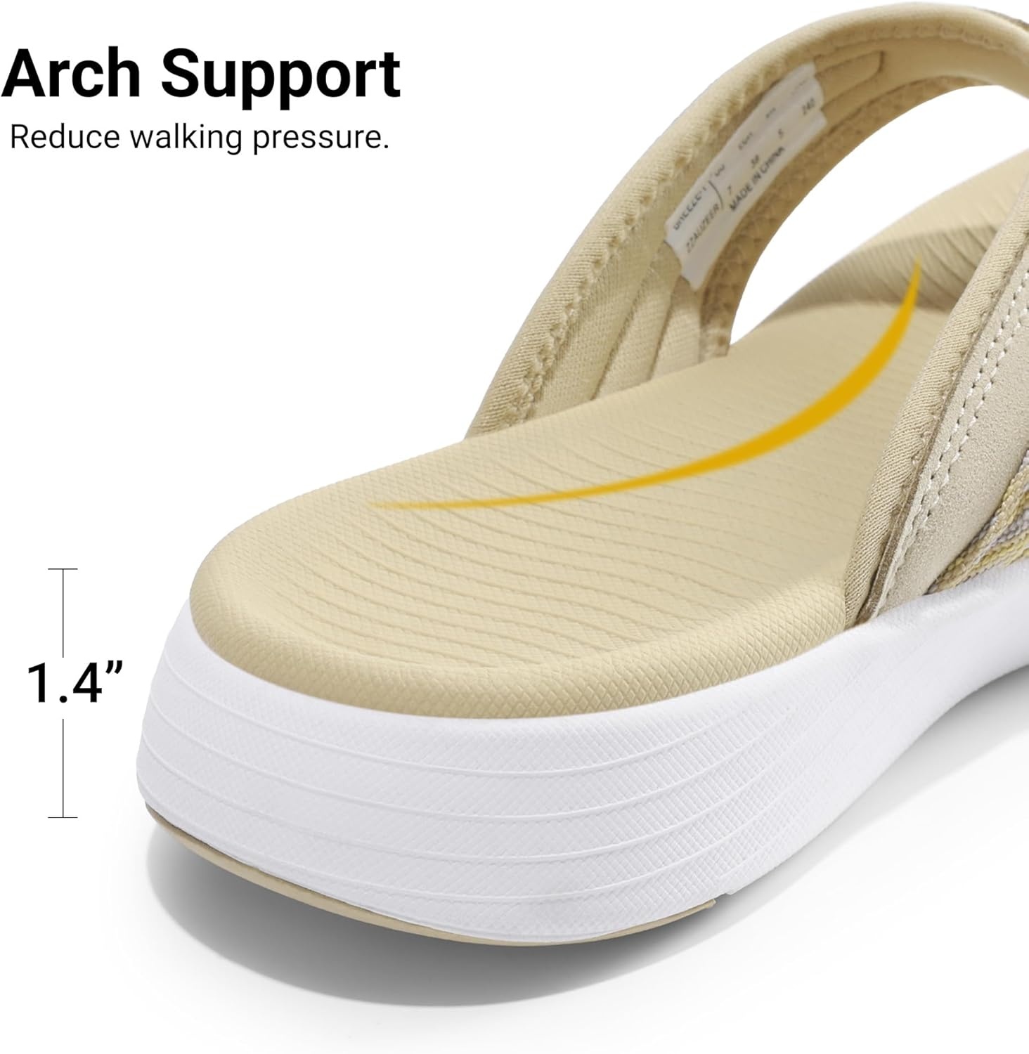 image:imageDREAM PAIRS Womens Arch Support Flip Flops Comfortable Thong SandalsBeige