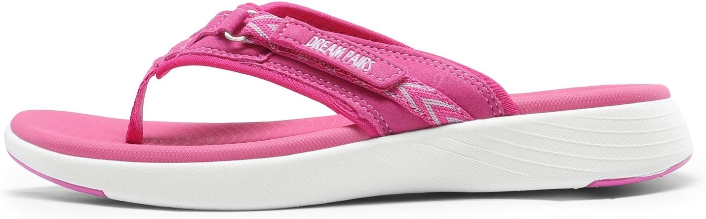 image:imageDREAM PAIRS Womens Arch Support Flip Flops Comfortable Thong SandalsHot Pink