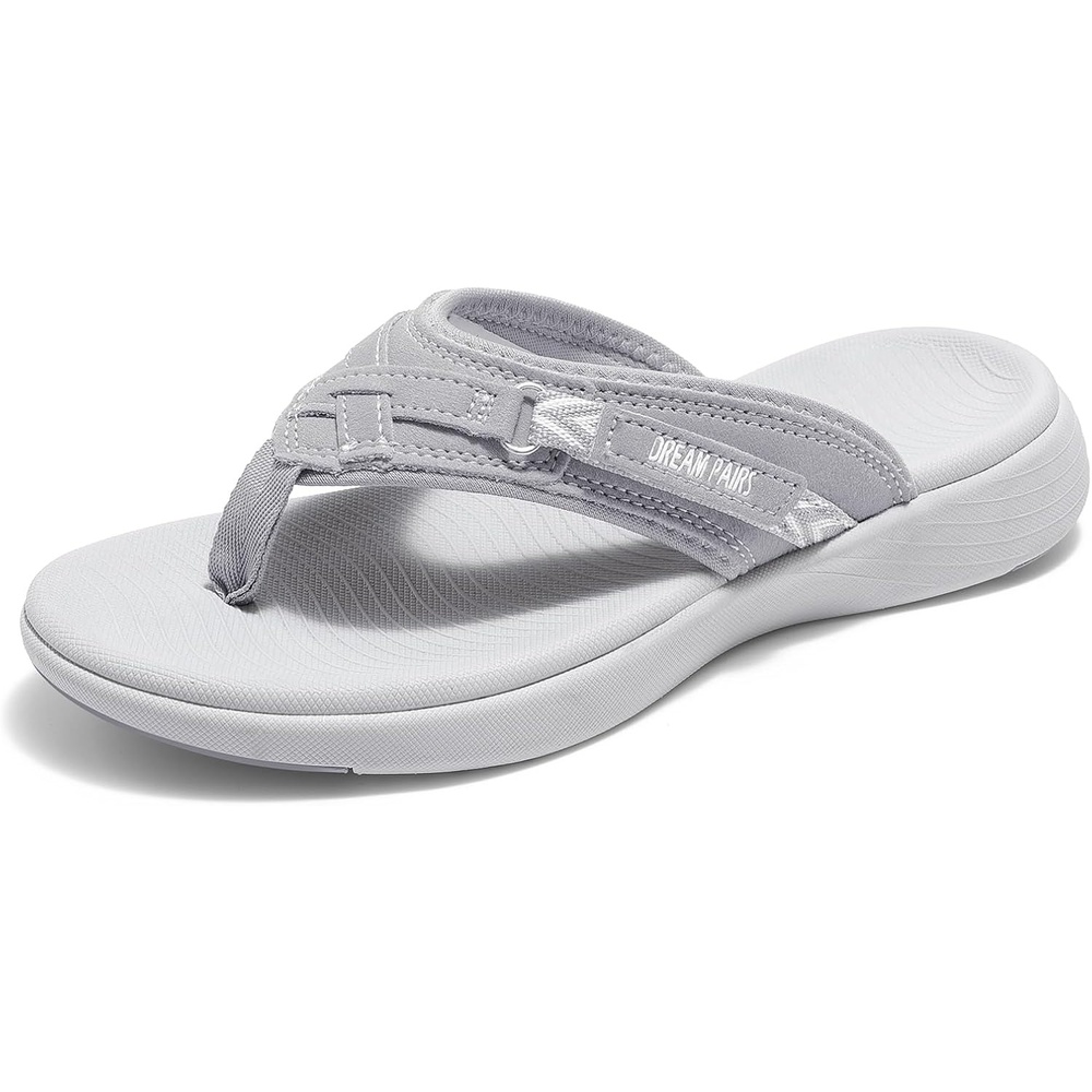 image:imageDREAM PAIRS Womens Arch Support Flip Flops Comfortable Thong SandalsGrey