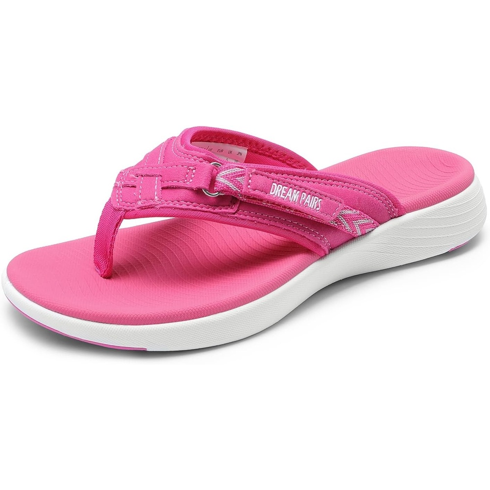 image:imageDREAM PAIRS Womens Arch Support Flip Flops Comfortable Thong SandalsHot Pink