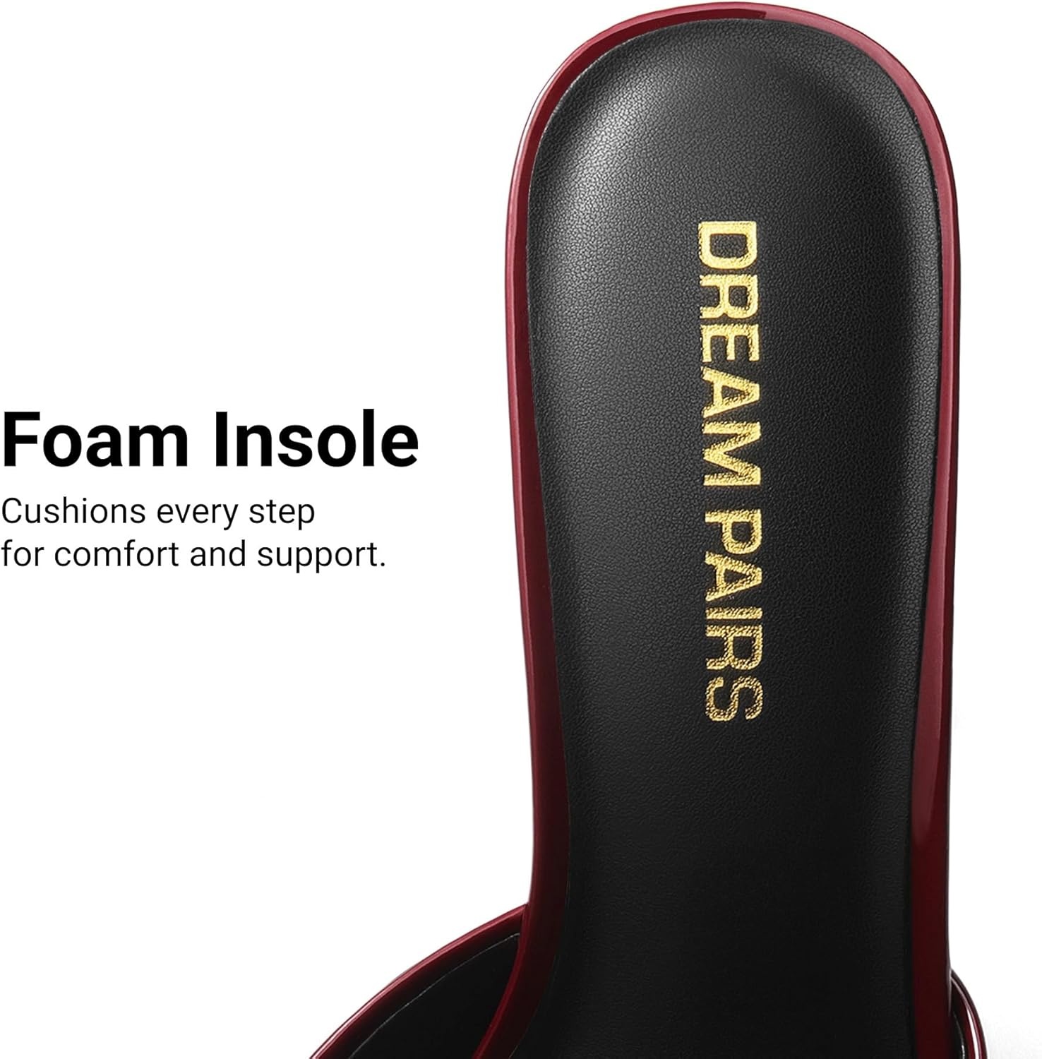 image:imageDREAM PAIRS Womens High Heels Mules Pointed Peep Toe Kitten Sandals Comfortable Slip On Dressy Shoes for Wedding Daily Work Travel SummerBurgundy