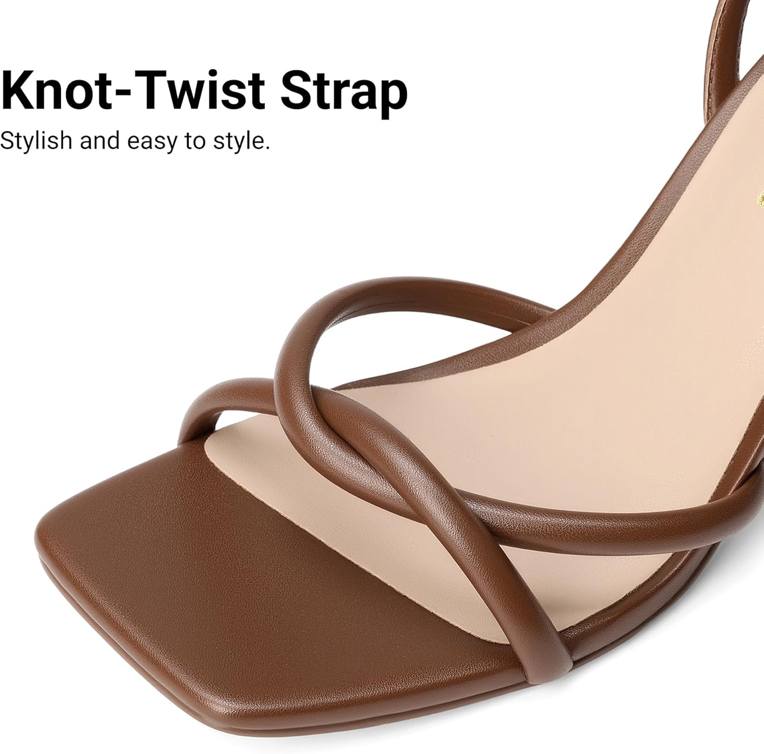 image:imageDREAM PAIRS Womens Kitten Low Heels with Square Open Toe Heeled Sandals Comfortable Strappy Ankle Shoes for Women 2026 Fashion Dress Party SheosBrown