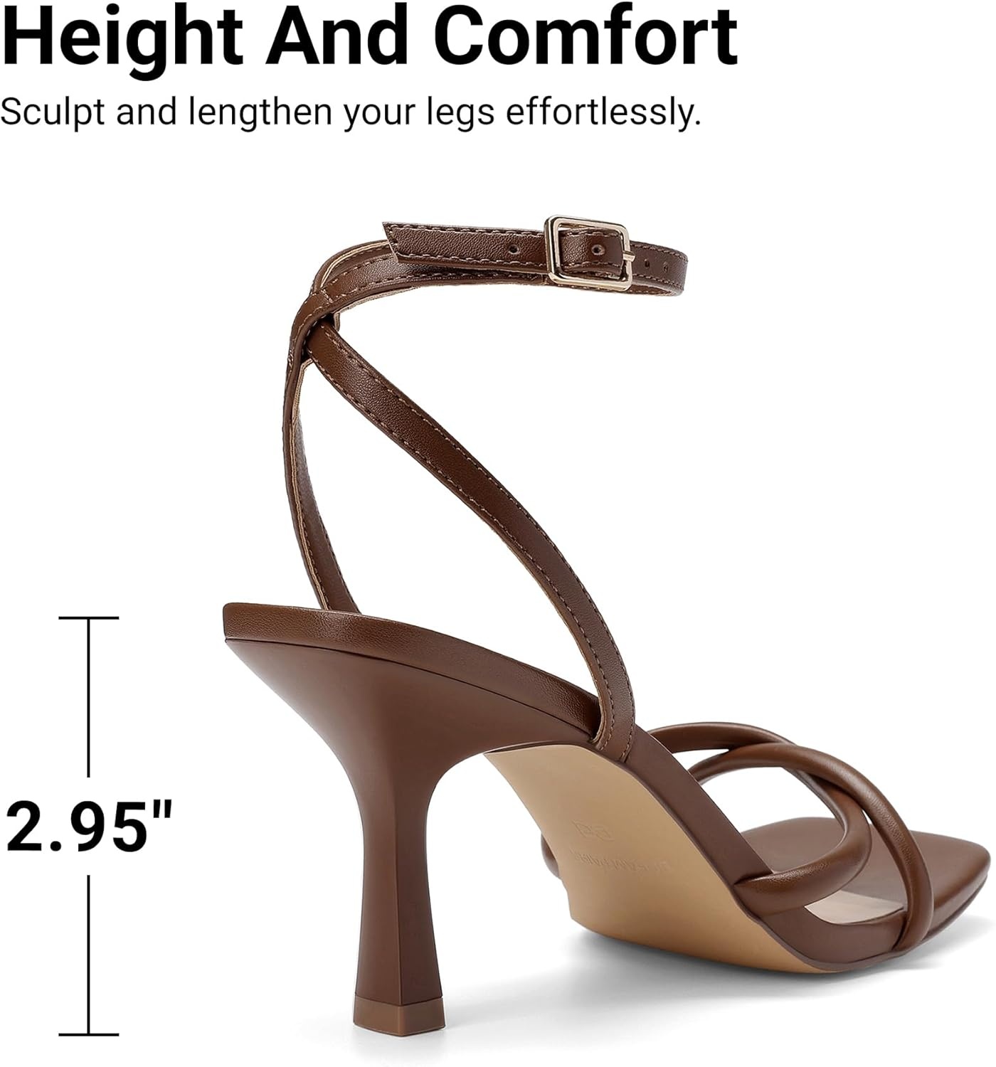 image:imageDREAM PAIRS Womens Kitten Low Heels with Square Open Toe Heeled Sandals Comfortable Strappy Ankle Shoes for Women 2026 Fashion Dress Party SheosBrown