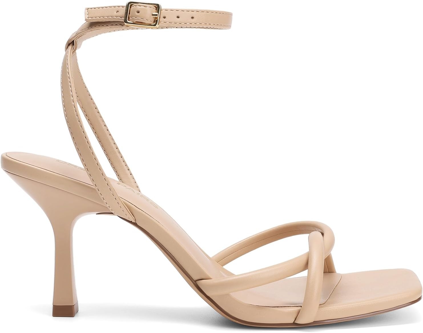 image:imageDREAM PAIRS Womens Kitten Low Heels with Square Open Toe Heeled Sandals Comfortable Strappy Ankle Shoes for Women 2026 Fashion Dress Party SheosNude