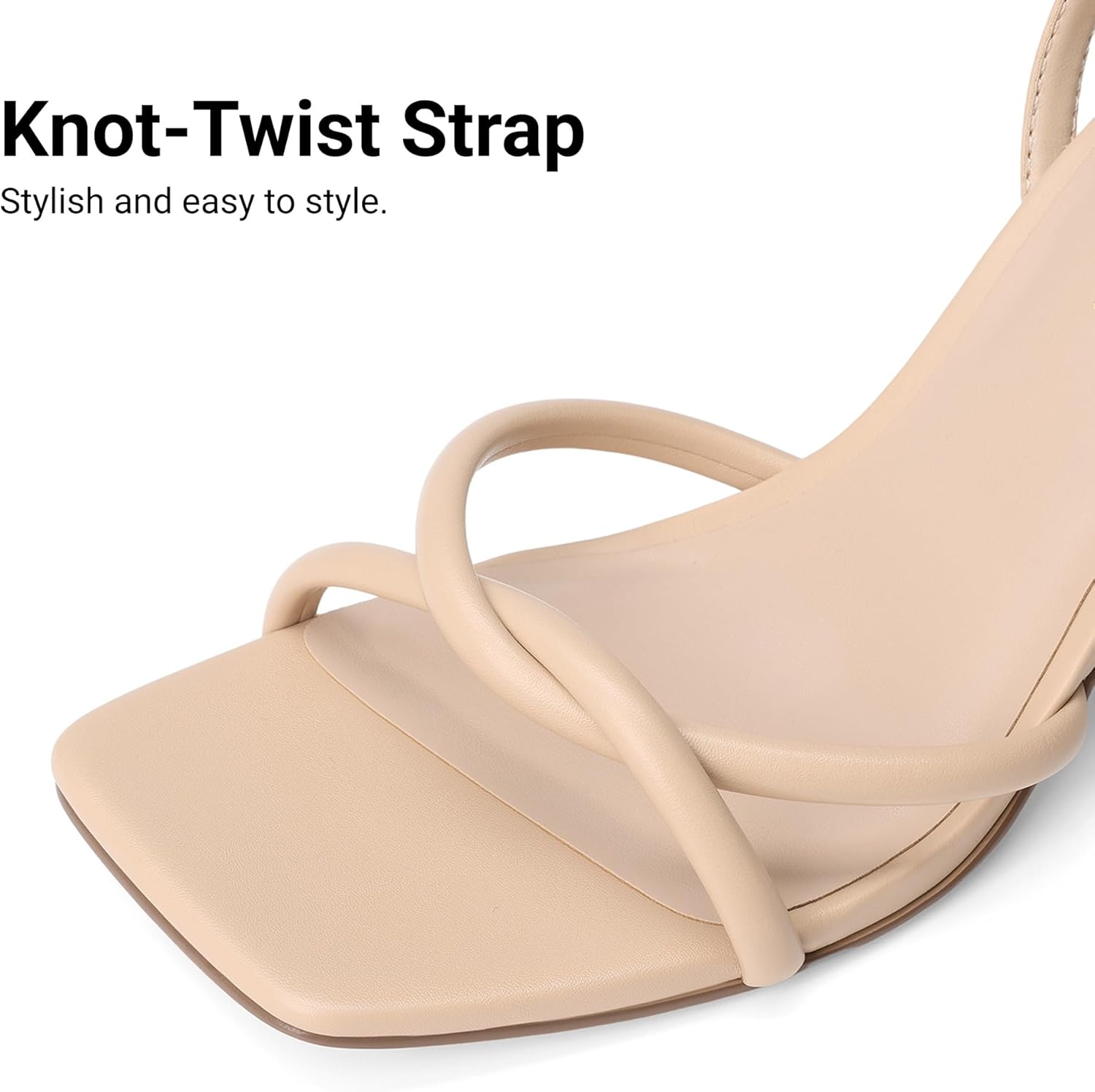 image:imageDREAM PAIRS Womens Kitten Low Heels with Square Open Toe Heeled Sandals Comfortable Strappy Ankle Shoes for Women 2026 Fashion Dress Party SheosNude