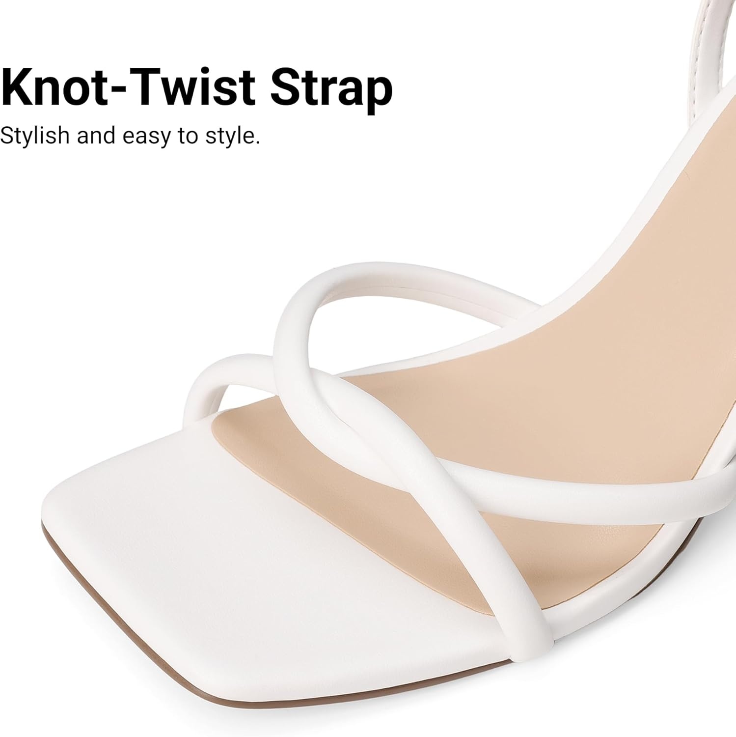 image:imageDREAM PAIRS Womens Kitten Low Heels with Square Open Toe Heeled Sandals Comfortable Strappy Ankle Shoes for Women 2026 Fashion Dress Party SheosWhite