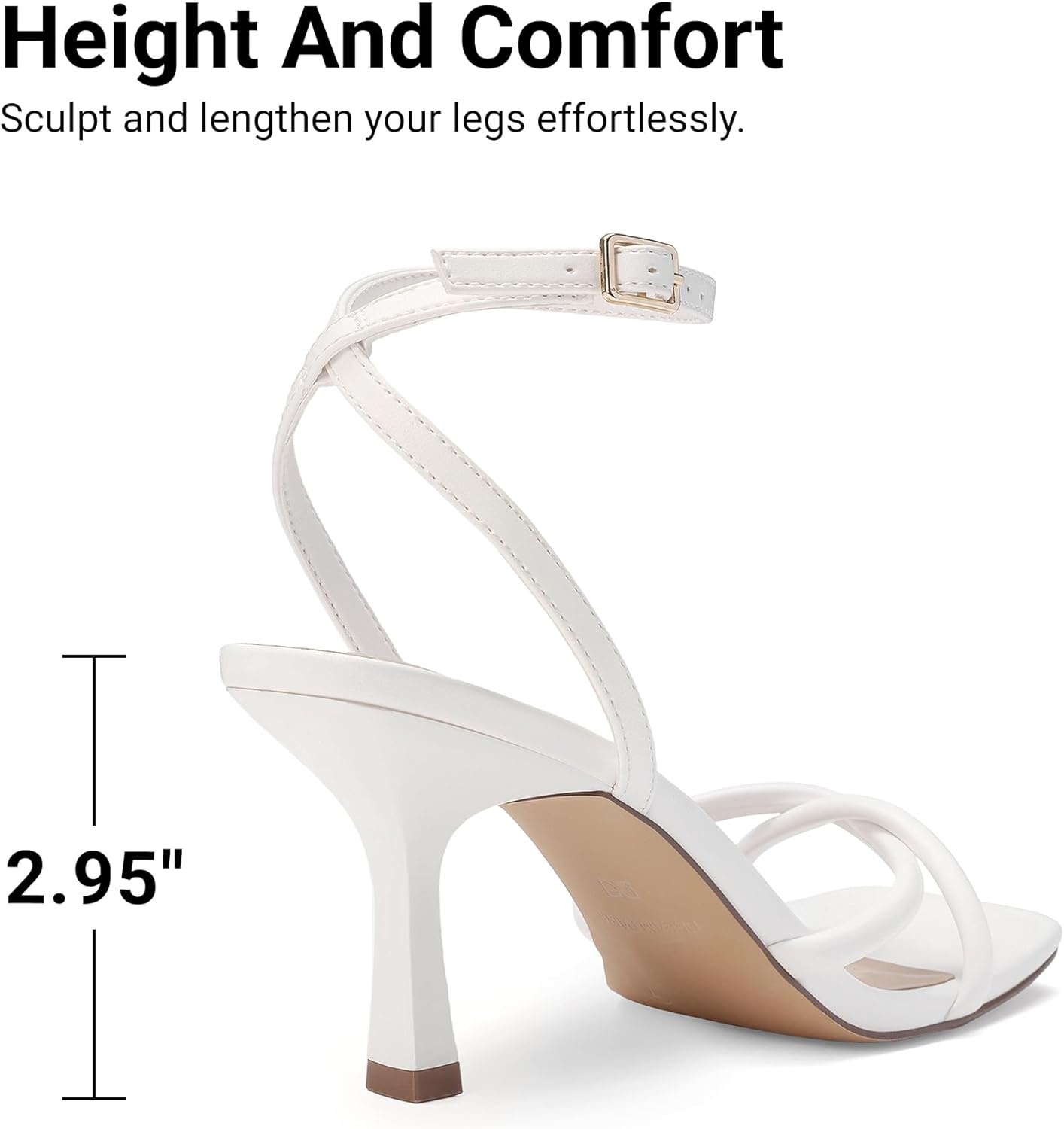image:imageDREAM PAIRS Womens Kitten Low Heels with Square Open Toe Heeled Sandals Comfortable Strappy Ankle Shoes for Women 2026 Fashion Dress Party SheosWhite