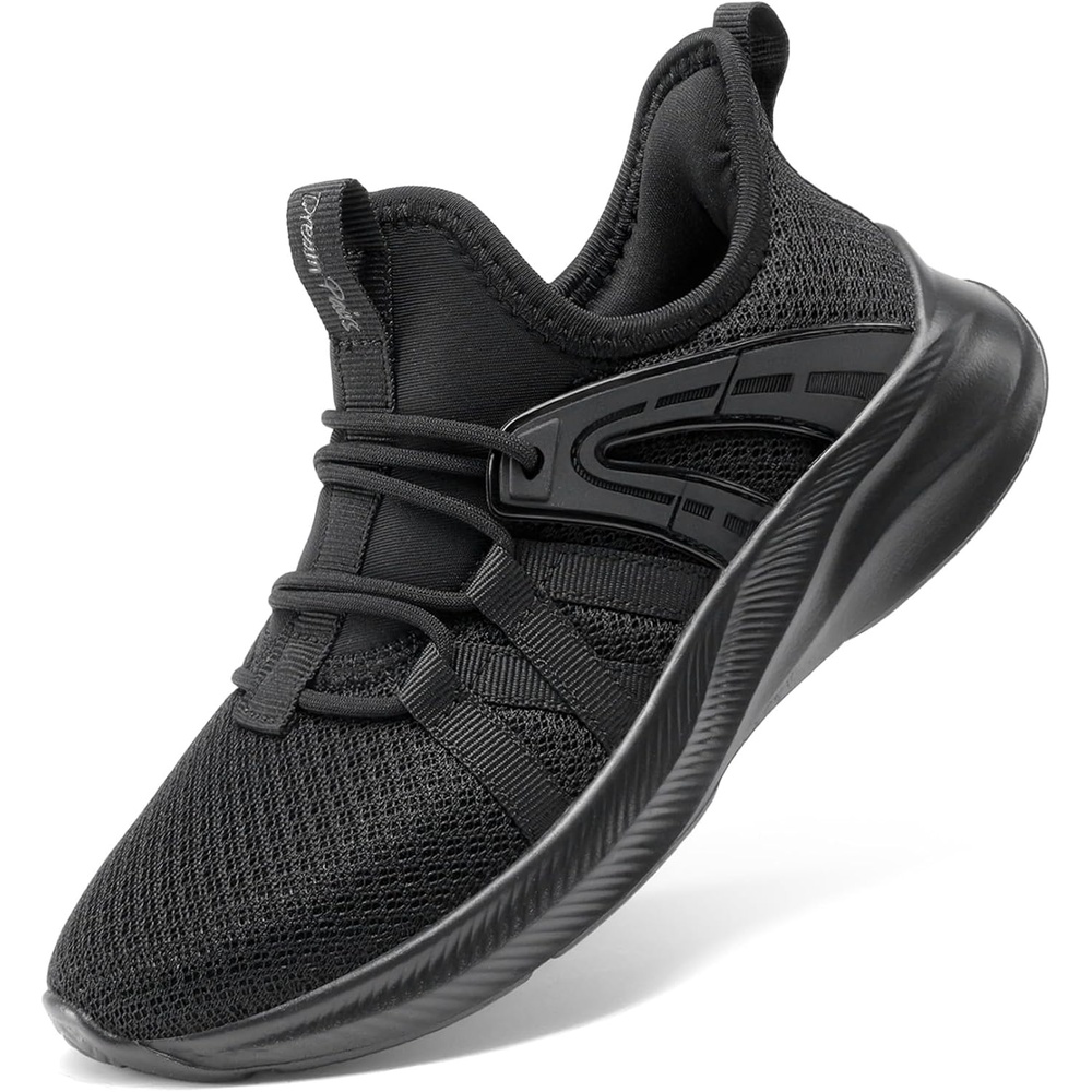 image:imageDREAM PAIRS Boys Girls Slip on Sneakers Kids Tennis Athletic Running Walking Breathable Lightweight School Gym ShoesAll Black