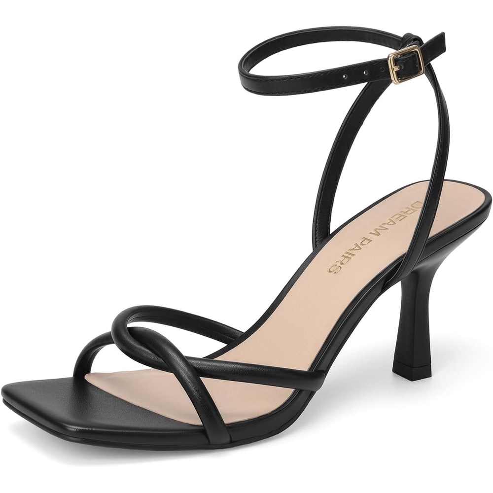 image:imageDREAM PAIRS Womens Kitten Low Heels with Square Open Toe Heeled Sandals Comfortable Strappy Ankle Shoes for Women 2026 Fashion Dress Party SheosBlack