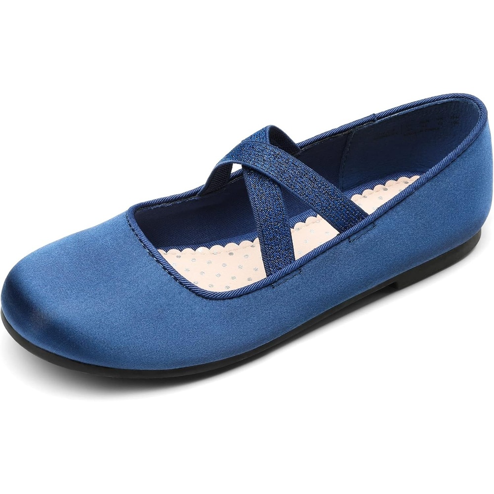 image:imageDream Pairs Girls Ballerina Dress Shoes Mary Jane FlatsNavy Bluesatin