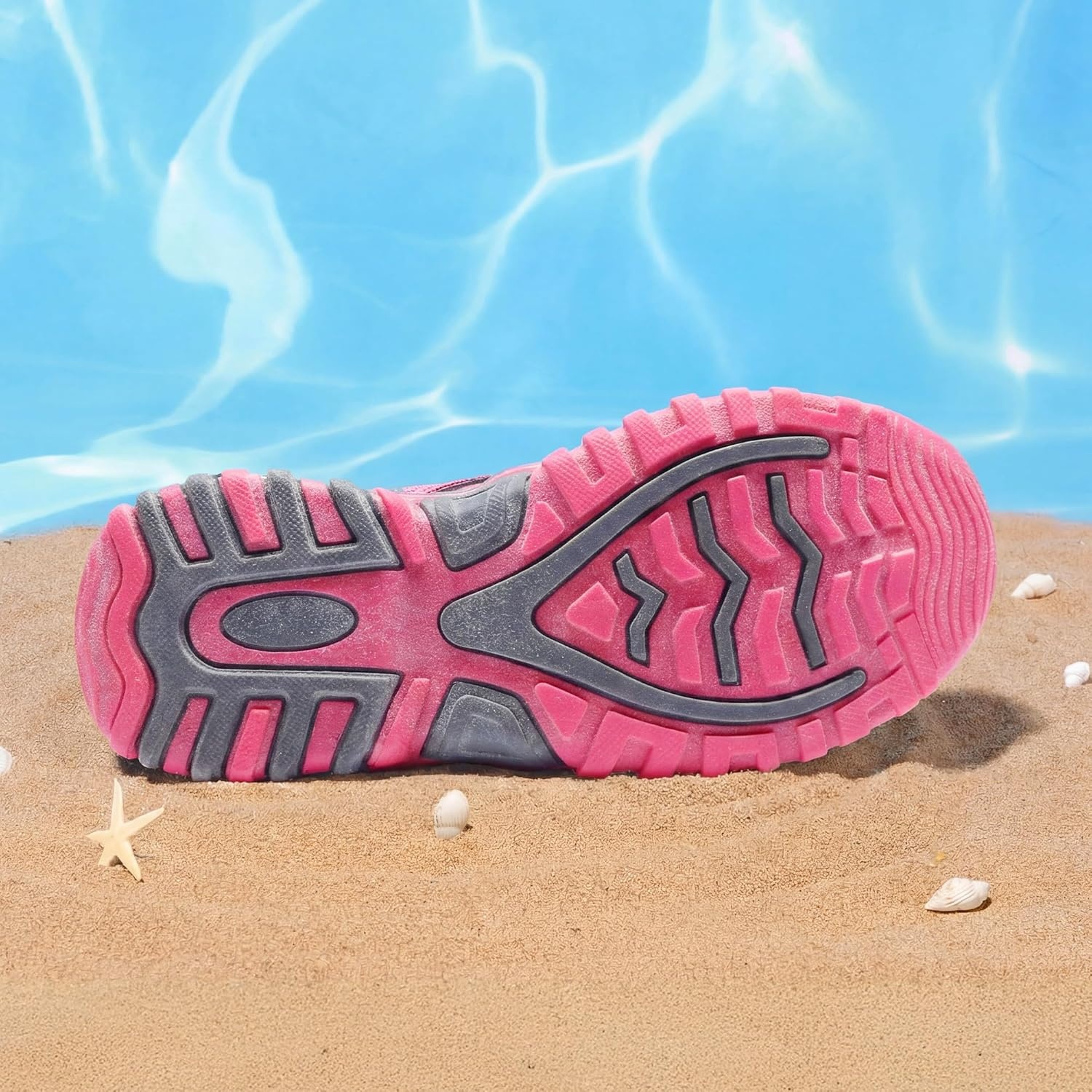 image:imageDREAM PAIRS Boys Girls ClosedToe Outdoor Summer Water Sport Sandals for ToddlerLittleBig KidDark BlueHot Pink
