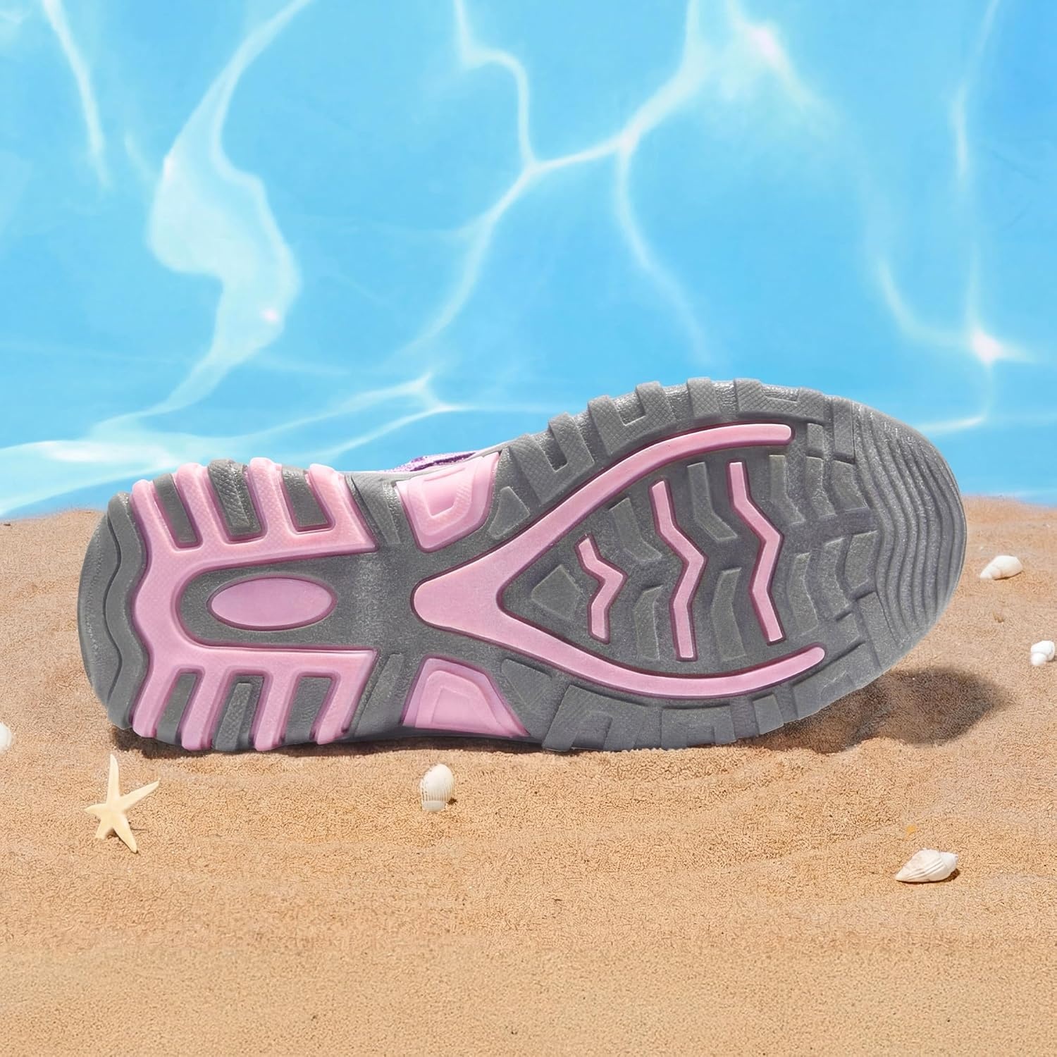 image:imageDREAM PAIRS Boys Girls ClosedToe Outdoor Summer Water Sport Sandals for ToddlerLittleBig KidPinkGreyGreen