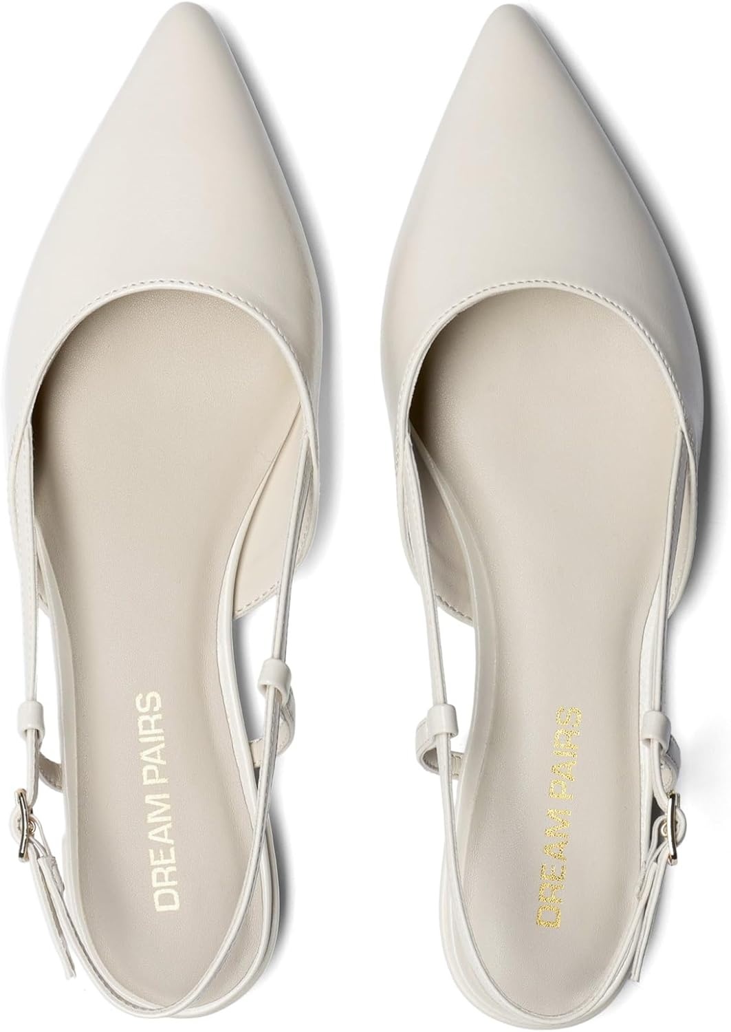 image:imageDREAM PAIRS Slingback Flats for Women PointedToe Elegant Womens Ballet Flats with Buckle Strap Classic Low Heel Dress Shoes for Casual Work Office PartyBeige
