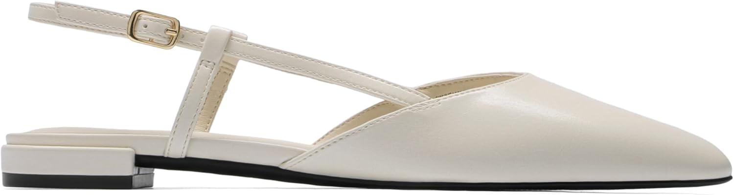 image:imageDREAM PAIRS Slingback Flats for Women PointedToe Elegant Womens Ballet Flats with Buckle Strap Classic Low Heel Dress Shoes for Casual Work Office PartyBeige