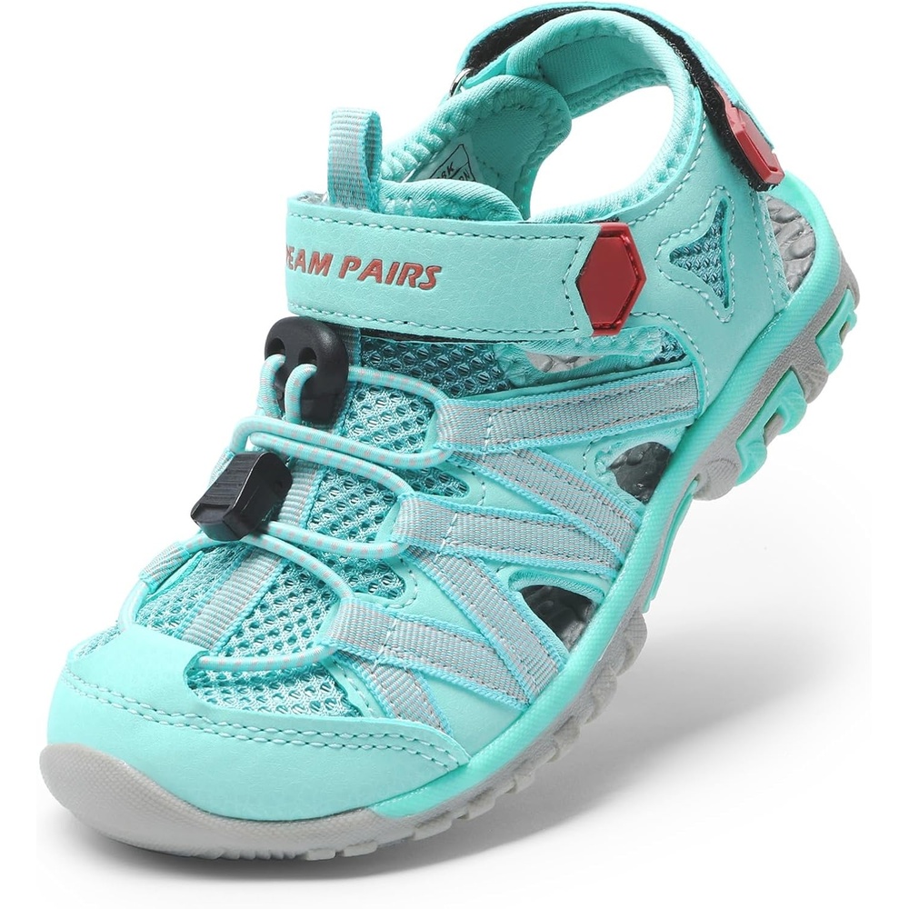image:imageDREAM PAIRS Boys Girls ClosedToe Outdoor Summer Water Sport Sandals for ToddlerLittleBig KidLightGreenCoral