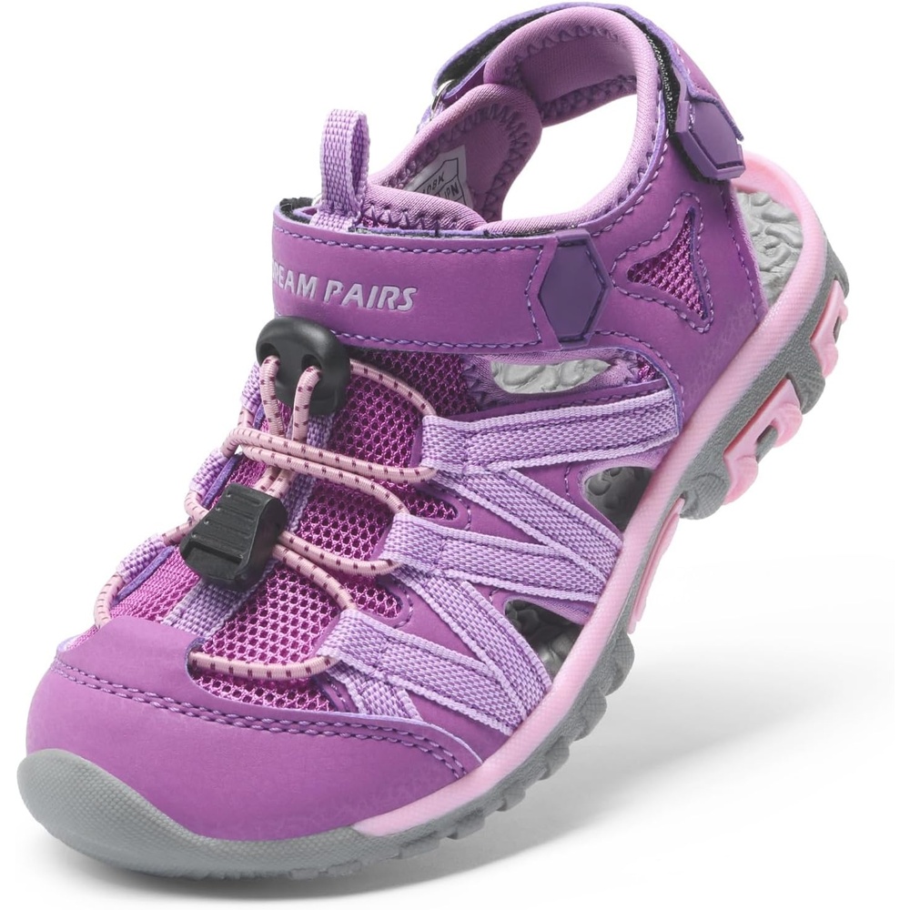 image:imageDREAM PAIRS Boys Girls ClosedToe Outdoor Summer Water Sport Sandals for ToddlerLittleBig KidPurpleLightPurple