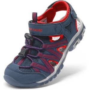 DREAM PAIRS Boys Girls Closed-Toe Outdoor Summer Water Sport Sandals for Toddler/Little/Big Kid(Blue/Grey/Red)