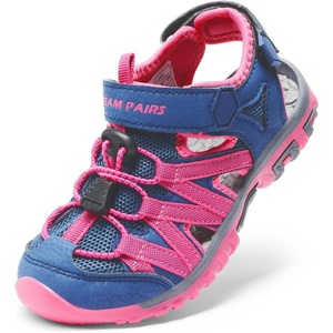 DREAM PAIRS Boys Girls Closed-Toe Outdoor Summer Water Sport Sandals for Toddler/Little/Big Kid(Dark Blue/Hot Pink)