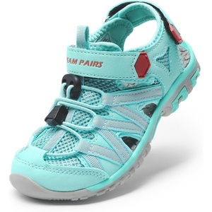 DREAM PAIRS Boys Girls Closed-Toe Outdoor Summer Water Sport Sandals for Toddler/Little/Big Kid(Light/Green/Coral)