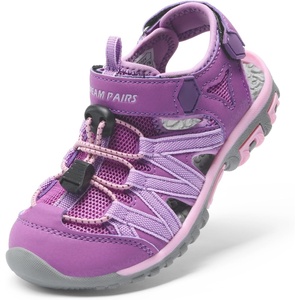 DREAM PAIRS Boys Girls Closed-Toe Outdoor Summer Water Sport Sandals for Toddler/Little/Big Kid(Purple/Light/Purple)
