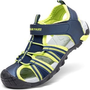 DREAM PAIRS Boys Girls Outdoor Summer Water Sport Athletic Sandals for Toddler/Little/Big Kid(Navy/Neon Green)
