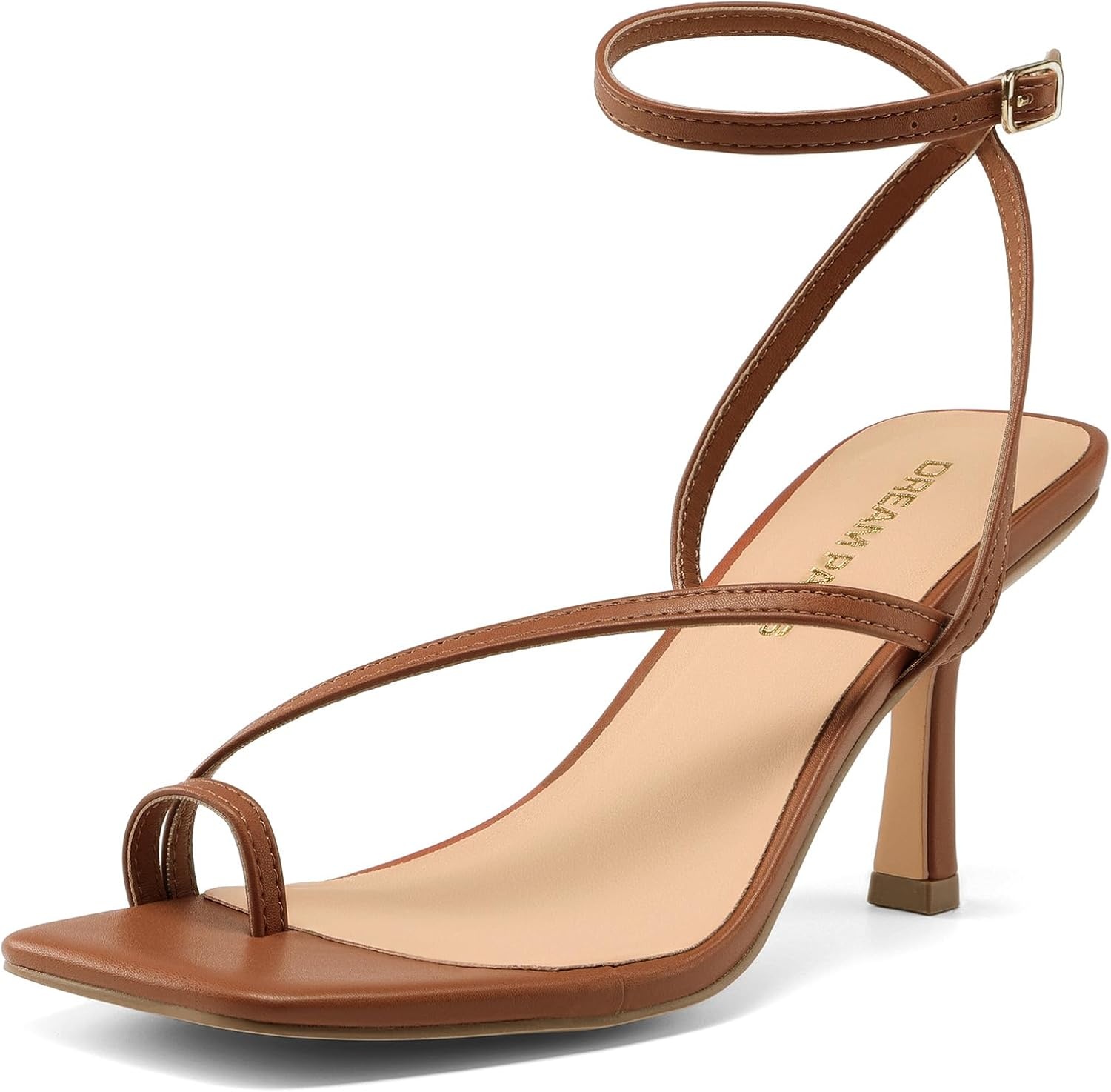 image:imageDREAM PAIRS Womens Kitten Low Heels with Square Toe Adjustable Ankle Strappy Fashion Sandals Comfortable Dressy Summer Shoes 2026 for Daily PartyBrown
