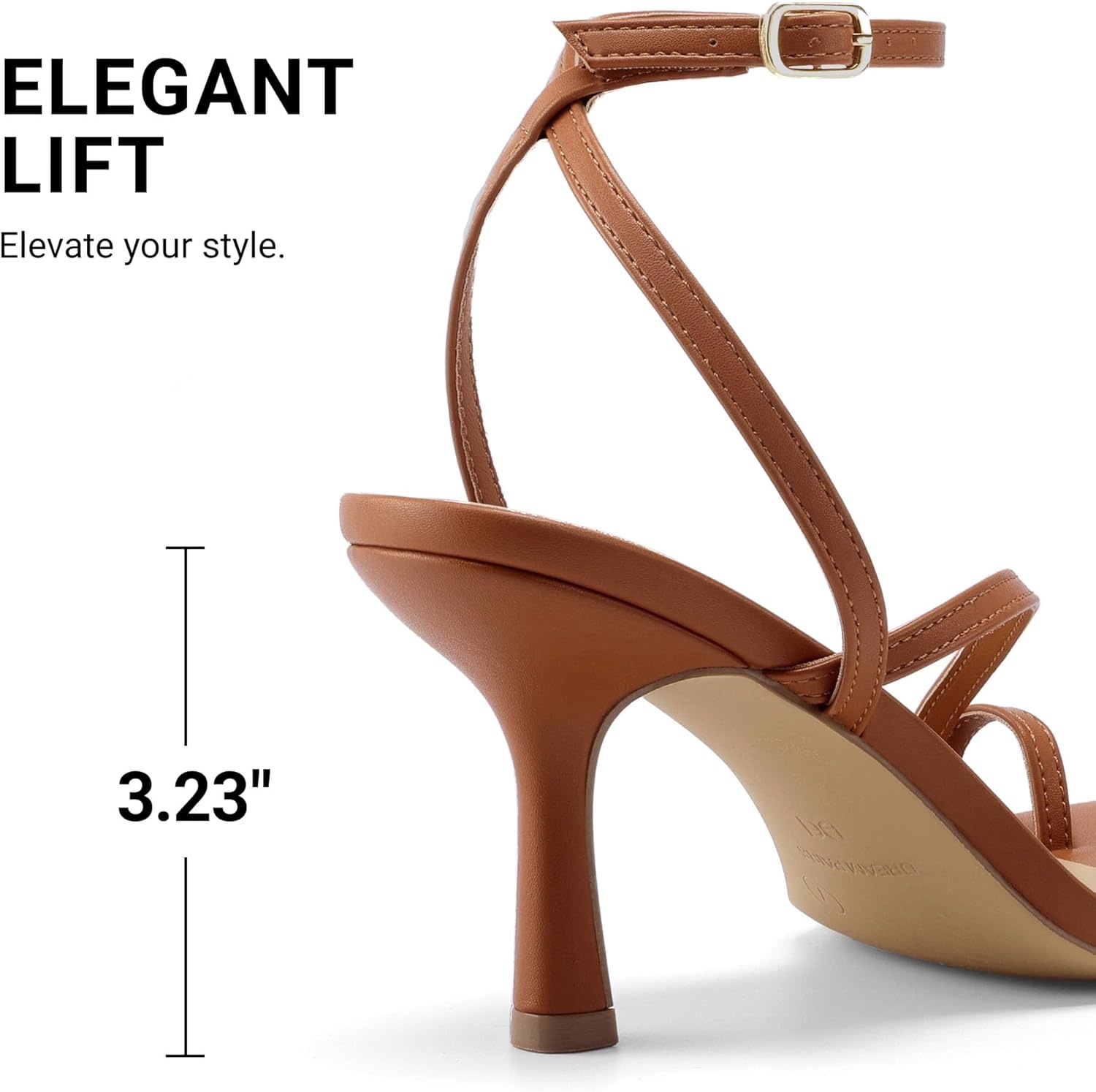 image:imageDREAM PAIRS Womens Kitten Low Heels with Square Toe Adjustable Ankle Strappy Fashion Sandals Comfortable Dressy Summer Shoes 2026 for Daily PartyBrown
